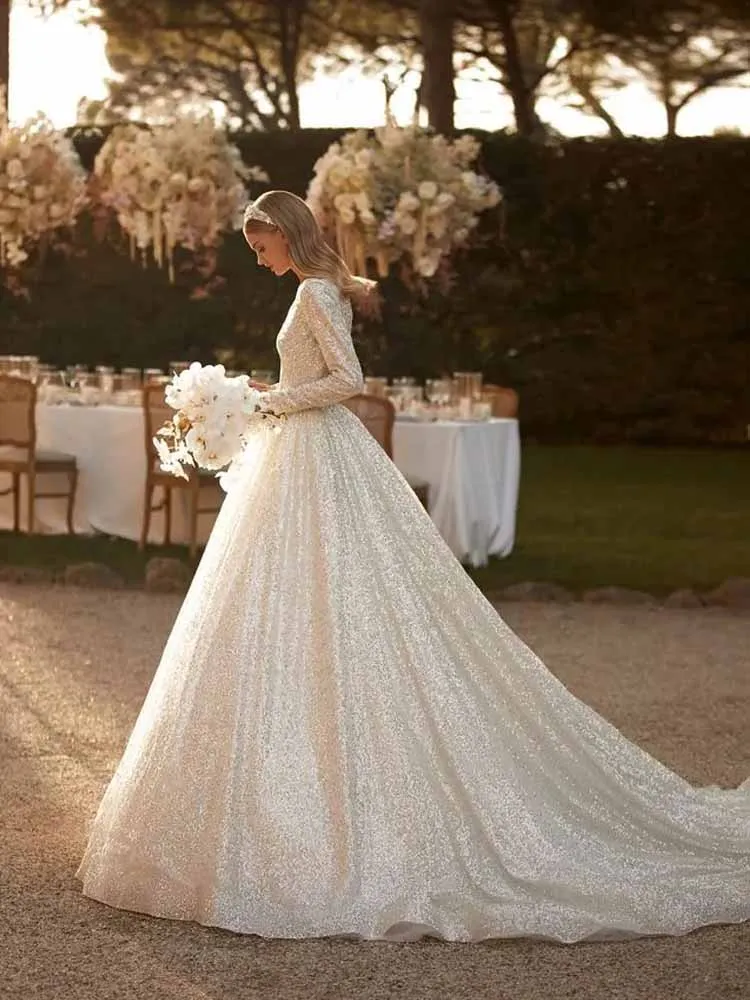 TIXLEAR Vestidos De Novia Shining Glitter Sequins Wedding Dress Bride 2023 Long Sleeves A-line Princess Bridal Gown Custom Civil
TIXLEAR Vestidos De Novia Shining Glitter Sequins Wedding Dress Bride 2023 Long Sleeves A-line Princess Bridal Gown Custom Civil