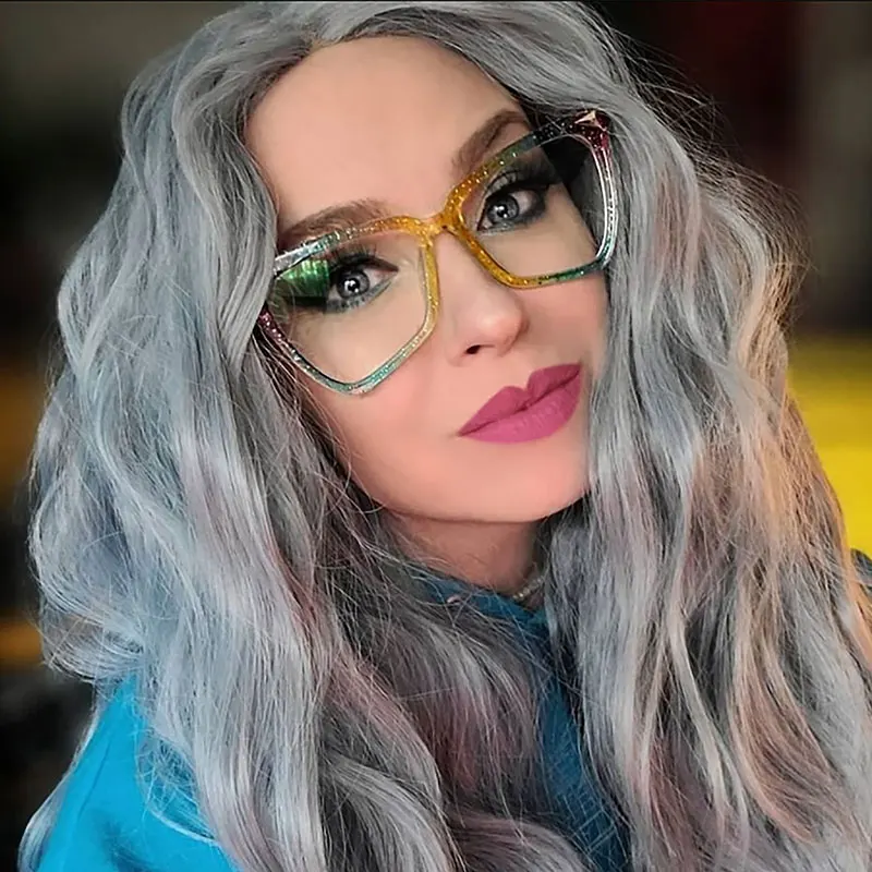 Oversized Women Rainbow Glasses Frames Anti Blue Light Fashion Computer Eyeglasses 50074
Oversized Women Rainbow Glasses Frames Anti Blue Light Fashion Computer Eyeglasses 50074