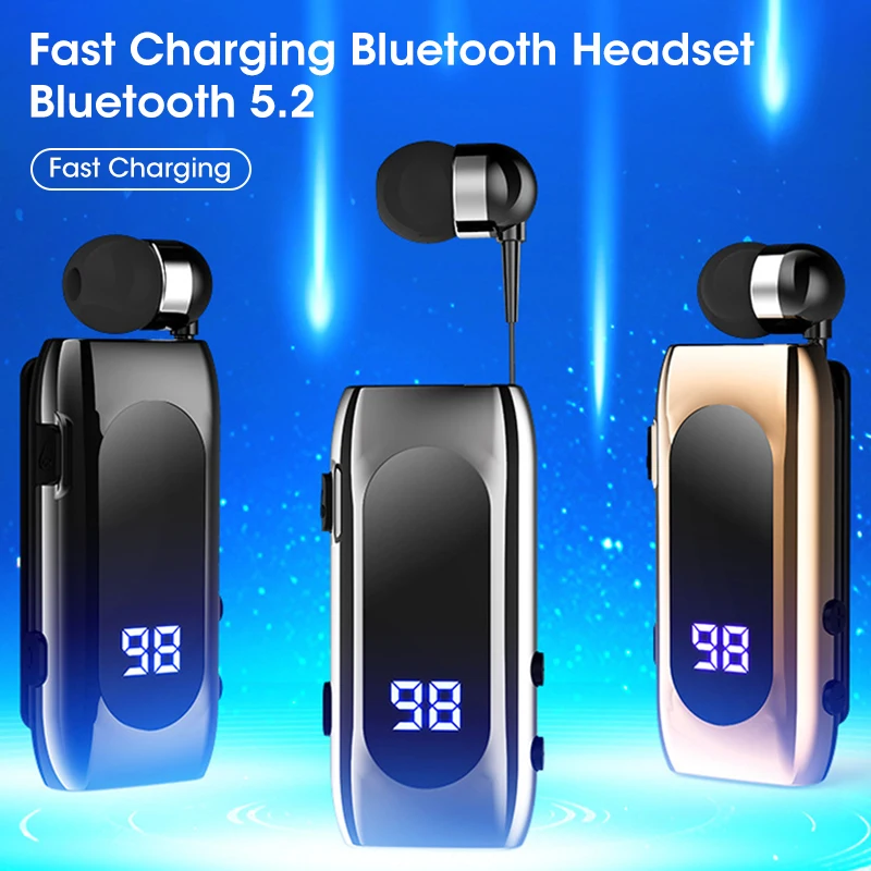 New Retractable Bluetooth Earpiece 5.2 Earbuds With Led Show Wireless Headsets 5c Fast Charger Handsfree for Cell Phone
New Retractable Bluetooth Earpiece 5.2 Earbuds With Led Show Wireless Headsets 5c Fast Charger Handsfree for Cell Phone
