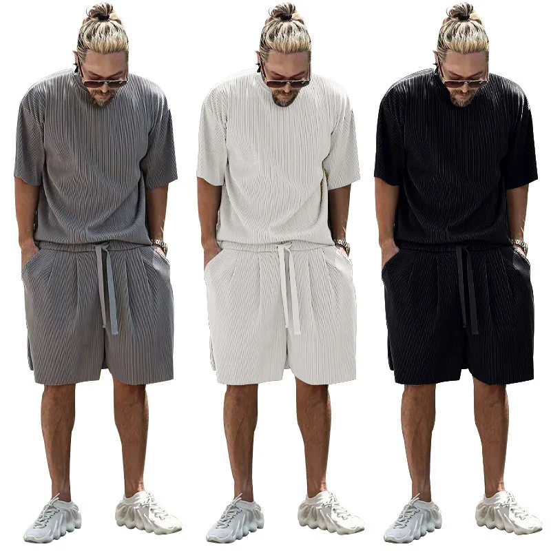 Mi Tempio 2022 European And American Summer Men's Stripe Loose Suit Short Sleeve Shorts Solid Color Leisure Vacation Suit Men
Mi Tempio 2022 European And American Summer Men's Stripe Loose Suit Short Sleeve Shorts Solid Color Leisure Vacation Suit Men