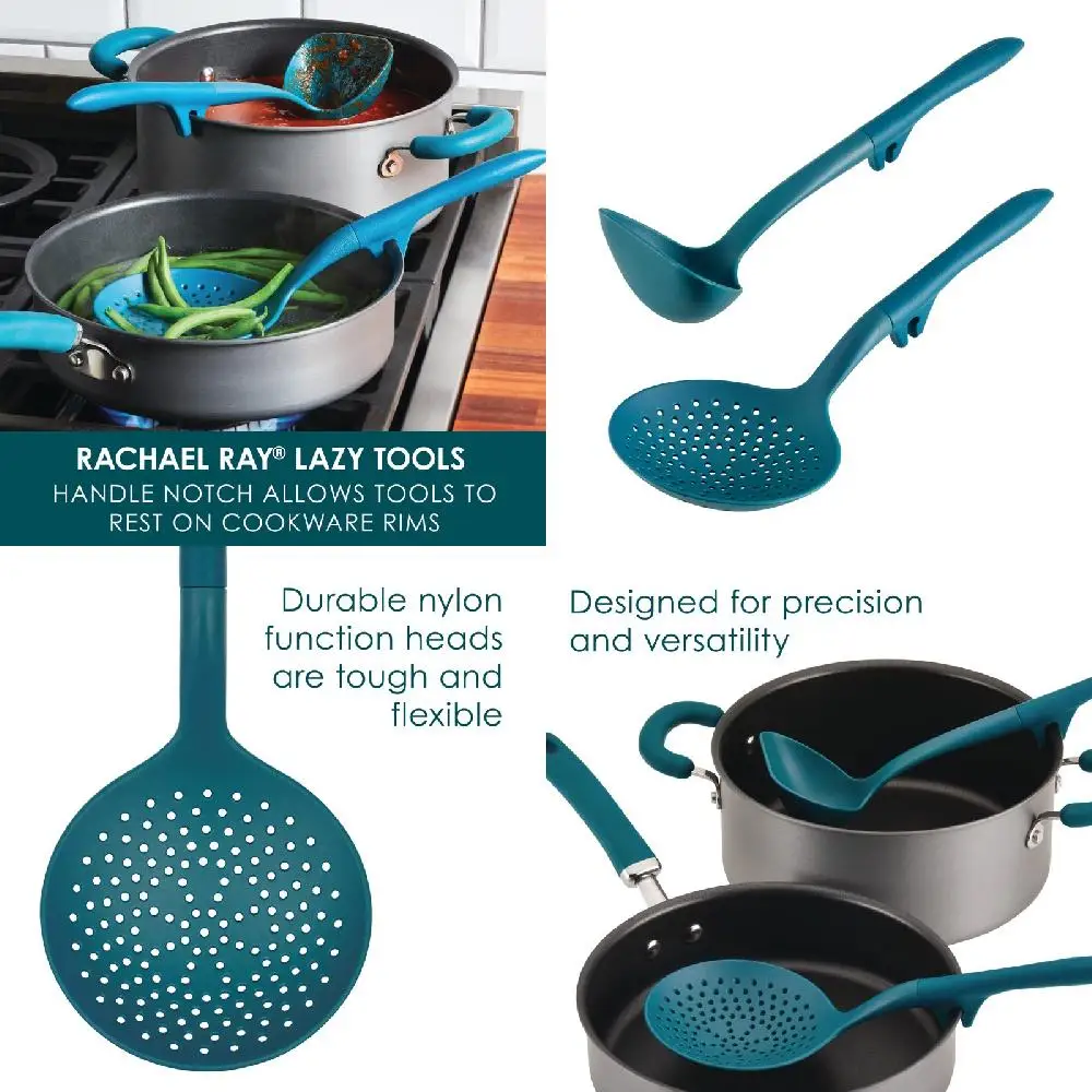 Nylon Kitchen Utensils Set - Complete, Durable, High Quality Teal Cooking Supplies for Home.
Nylon Kitchen Utensils Set - Complete, Durable, High Quality Teal Cooking Supplies for Home.