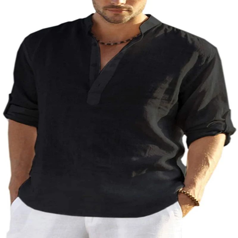 2023 New Daily Linen Long Sleeve Solid Color Loose Casual Shirt Long Sleeve Cotton Tops Blouses Men Clothing Camisa Masculina
2023 New Daily Linen Long Sleeve Solid Color Loose Casual Shirt Long Sleeve Cotton Tops Blouses Men Clothing Camisa Masculina