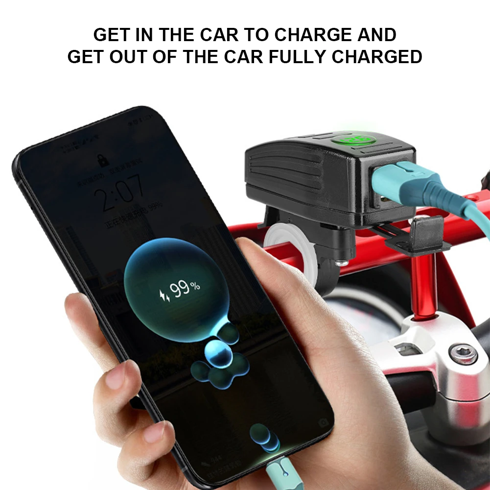 Motorcycle Phone Charger USB Fast Charging 36W Dual Port Handlebar Rearview Mirror Mount Power Adapter GPS Charger Accessories
Motorcycle Phone Charger USB Fast Charging 36W Dual Port Handlebar Rearview Mirror Mount Power Adapter GPS Charger Accessories