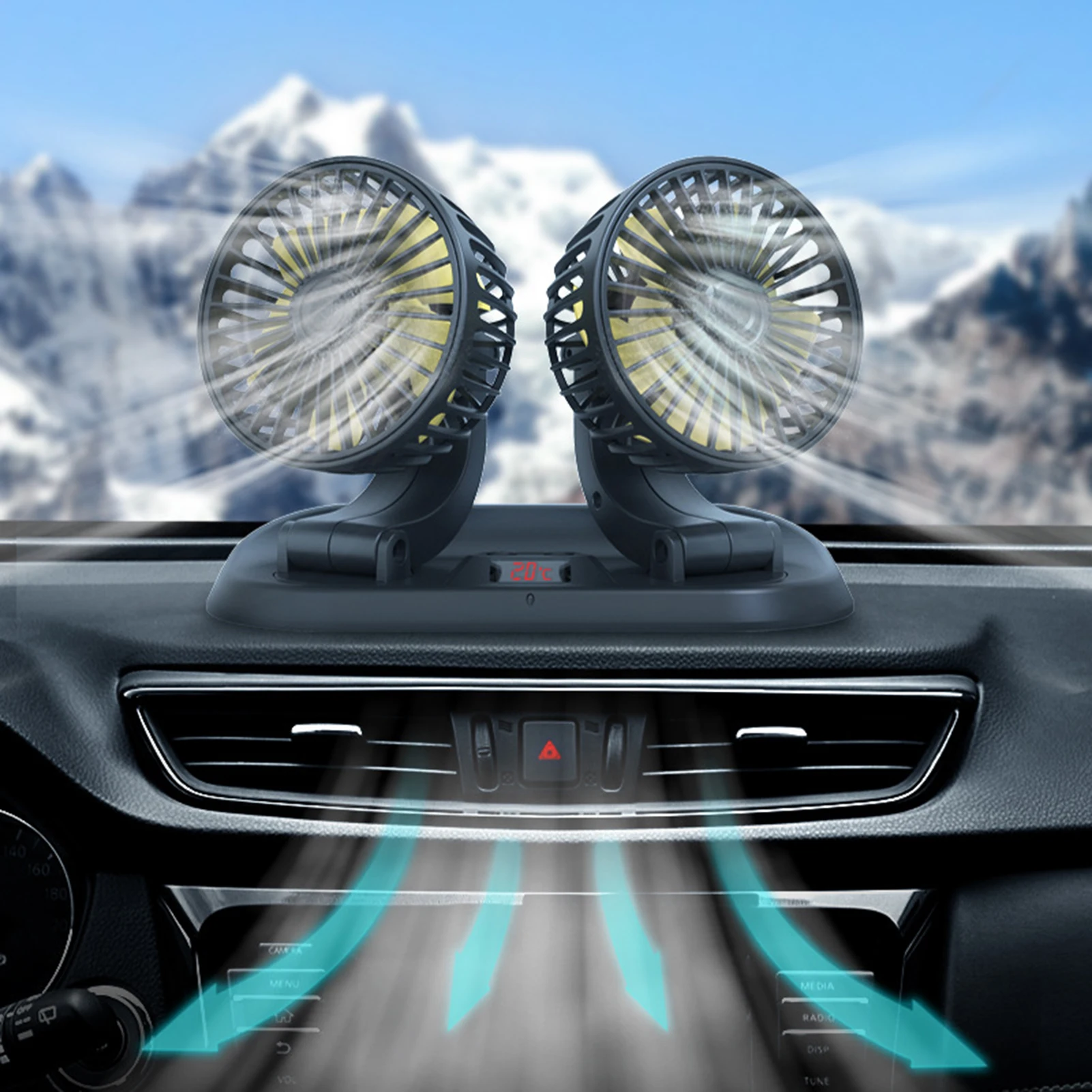 Auto Cooling Fan Car USB Dual-Head Fan 360 Degree Rotating Portable Car Cooling 3 Speeds Electric Car Fan Auto Accessories
Auto Cooling Fan Car USB Dual-Head Fan 360 Degree Rotating Portable Car Cooling 3 Speeds Electric Car Fan Auto Accessories