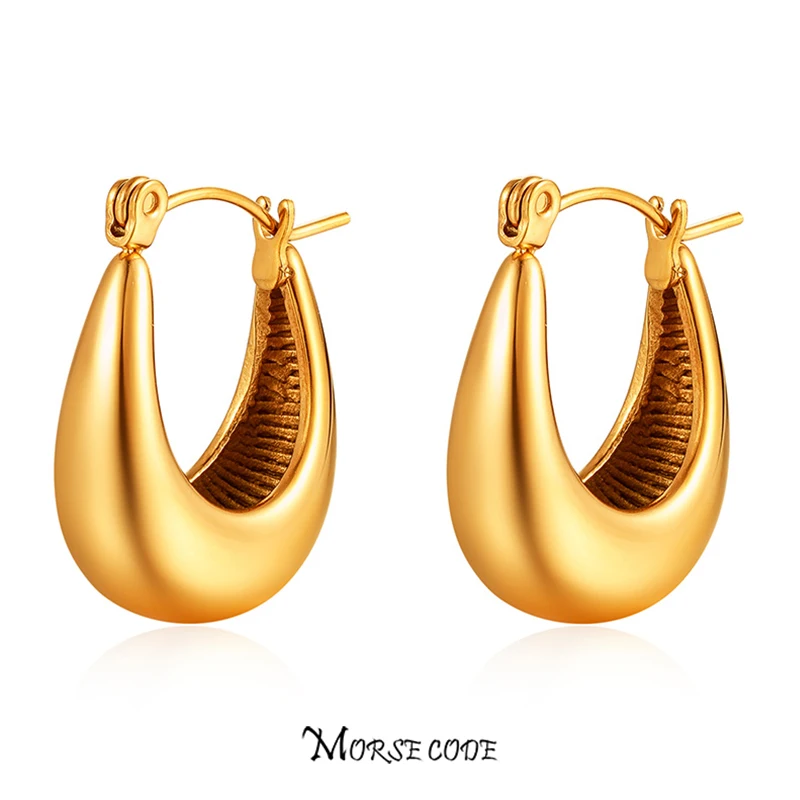 MORSE CODE Gold Color Simple U Shaped Earrings 18K Gold Plated Stainless Steel Drop Earrings Women Fashion Jewelry Accessories
MORSE CODE Gold Color Simple U Shaped Earrings 18K Gold Plated Stainless Steel Drop Earrings Women Fashion Jewelry Accessories