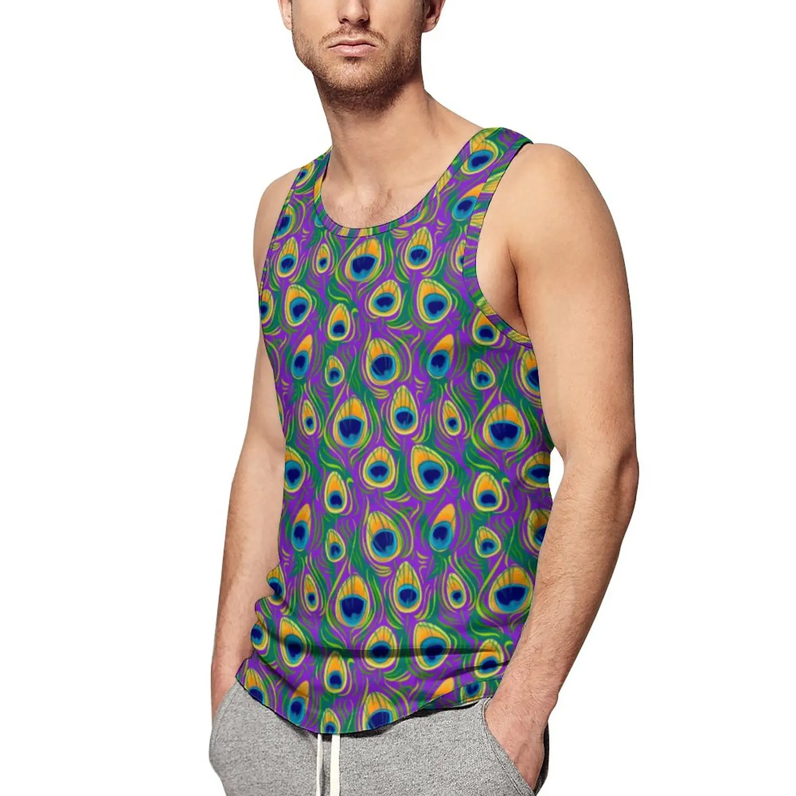 Animal Print Beach Tank Top Peacock Feather Training Tops Man Graphic Streetwear Sleeveless Vests Large Size 4XL 5XL
Animal Print Beach Tank Top Peacock Feather Training Tops Man Graphic Streetwear Sleeveless Vests Large Size 4XL 5XL