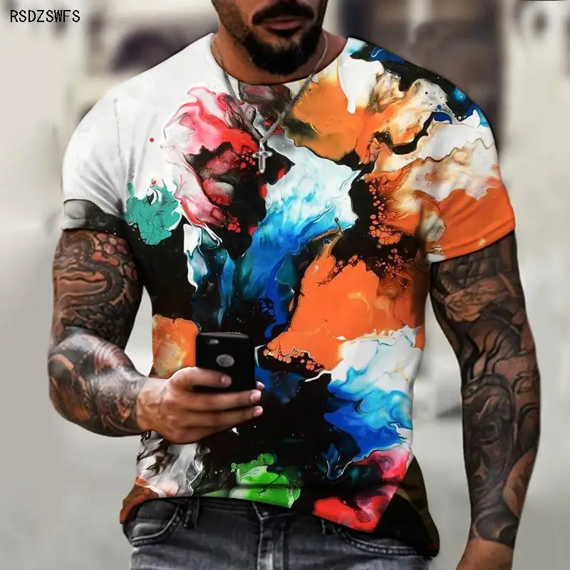 Men's T-shirt O-neck short-sleeved 3d printing color retro simple fashion youth popular shirt 2021 summer super large size
Men's T-shirt O-neck short-sleeved 3d printing color retro simple fashion youth popular shirt 2021 summer super large size