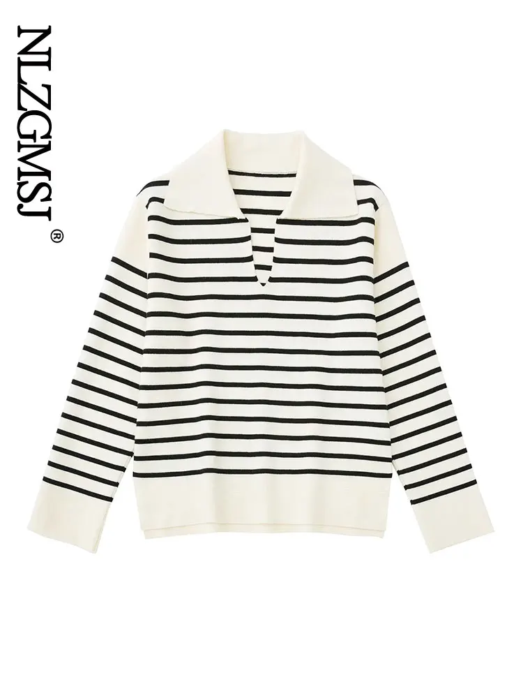Nlzgmsj 2022 Pullover Knitted Sweater Spring 2022 New French V-Neck Long Sleeve Striped Loose Slit Top
Nlzgmsj 2022 Pullover Knitted Sweater Spring 2022 New French V-Neck Long Sleeve Striped Loose Slit Top