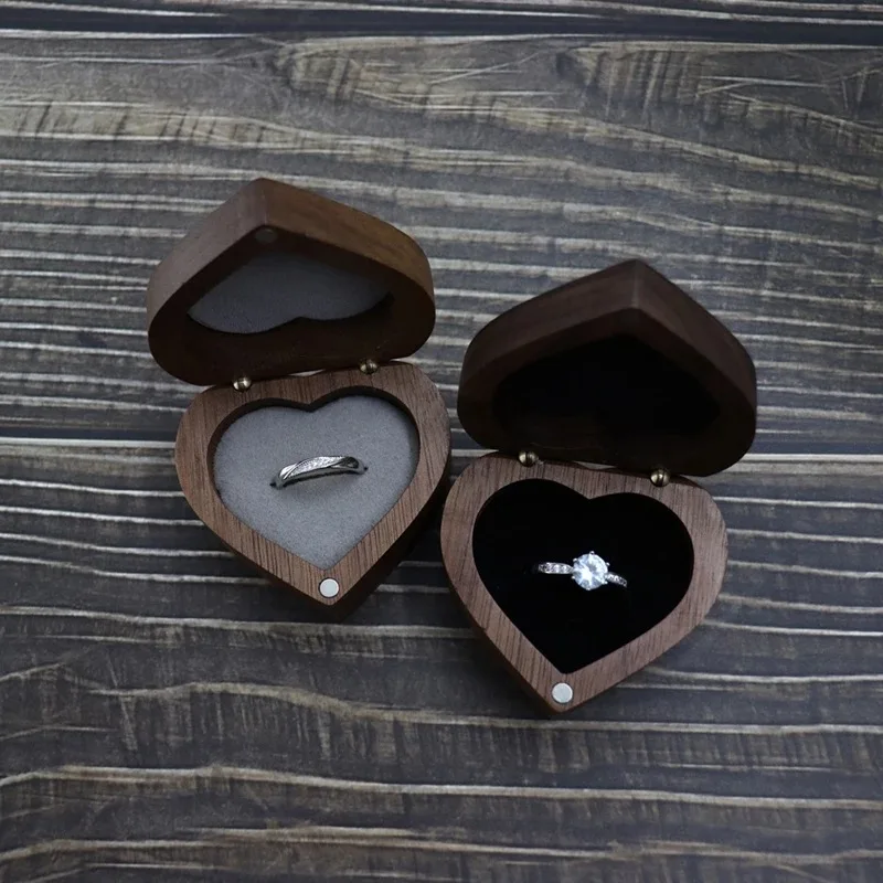 Black walnut engagement ring box, solid wood heart ring proposal box, wedding gift
Black walnut engagement ring box, solid wood heart ring proposal box, wedding gift