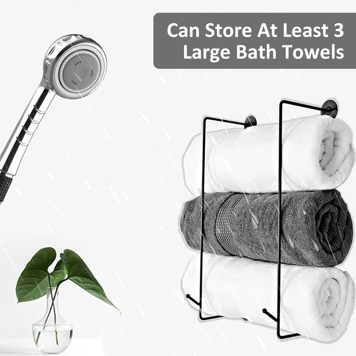 2Pcs Towel Rack Kit Sturdy Alloy Towel Holder with Hooks Wall Mounted Towel Shelf for Bathroom Large Capaccity Towel Storage
2Pcs Towel Rack Kit Sturdy Alloy Towel Holder with Hooks Wall Mounted Towel Shelf for Bathroom Large Capaccity Towel Storage