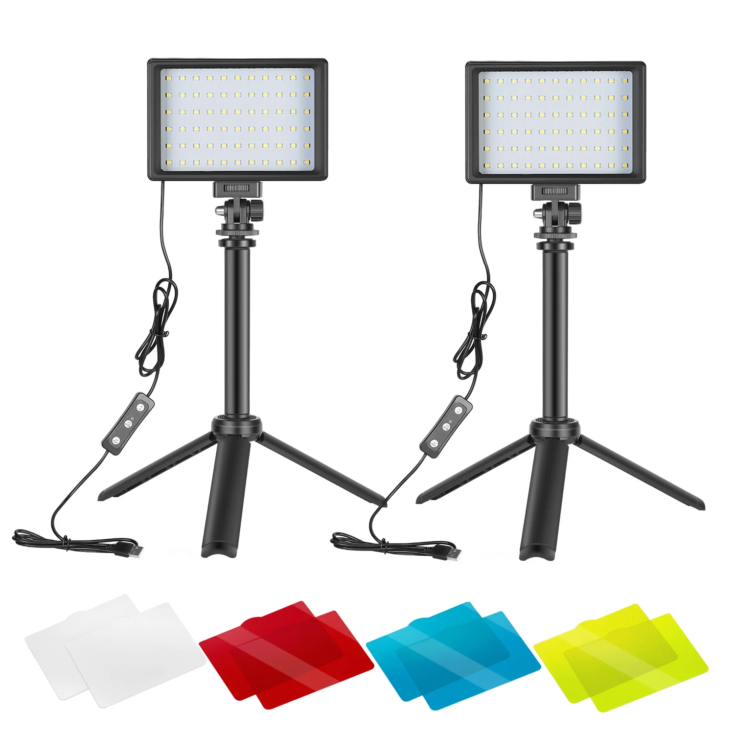Neewer 2 Packs Portable Photography Lighting Kit Dimmable 5600K USB 66 LED Video With Mini Adjustable Tripod Stand
Neewer 2 Packs Portable Photography Lighting Kit Dimmable 5600K USB 66 LED Video With Mini Adjustable Tripod Stand
