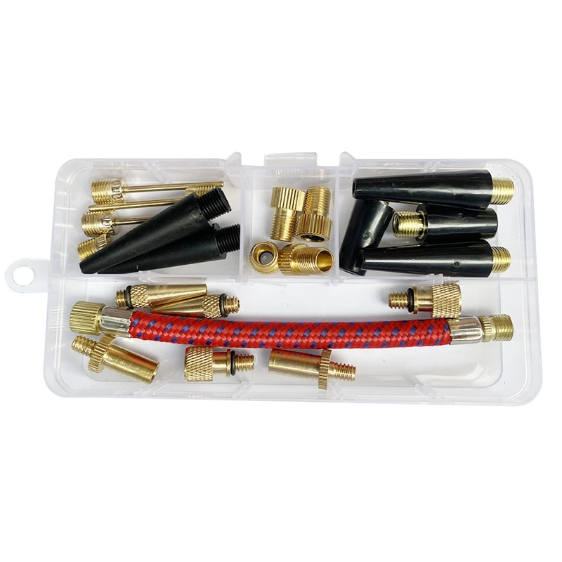 21Pcs/Set Bicycle Tire Inflatable Tube Needle Air Hose Adapter Kits Bicycle Repair Tools Connector Pump Basketball Valve
21Pcs/Set Bicycle Tire Inflatable Tube Needle Air Hose Adapter Kits Bicycle Repair Tools Connector Pump Basketball Valve