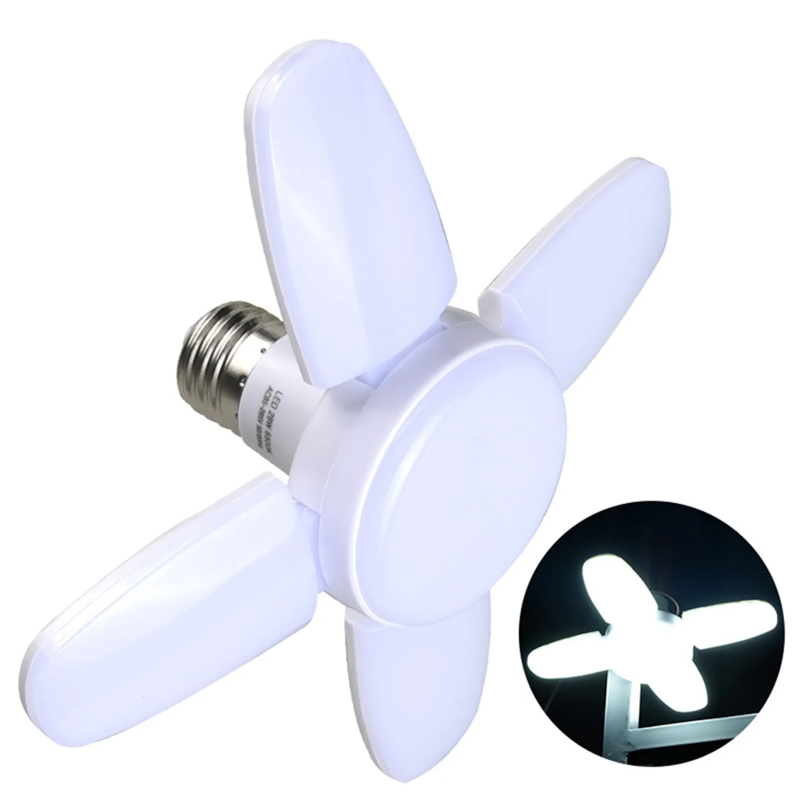 

E27/B22 LED Bulb Fan Blade Timing Lamp Ceiling Lamps AC85-265V 28W Foldable Led Light Bulb Lampada For Home Garage Fan Lights