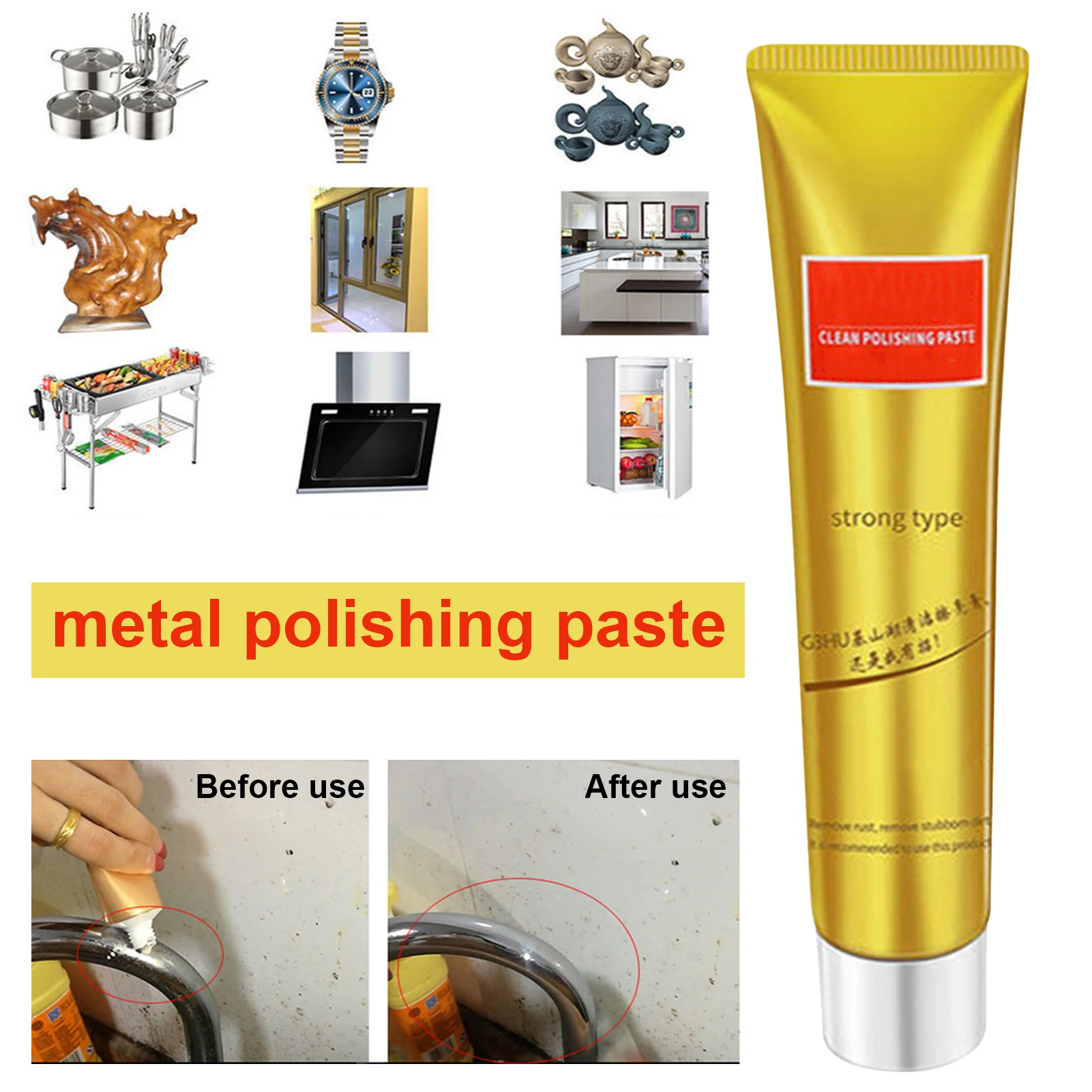 5g/10g Strong Exquisite Metal Polishing Paste Rust Remover Set Car Wheel Hub Home Aluminum Brass Metal Surface Stain Remover
5g/10g Strong Exquisite Metal Polishing Paste Rust Remover Set Car Wheel Hub Home Aluminum Brass Metal Surface Stain Remover
