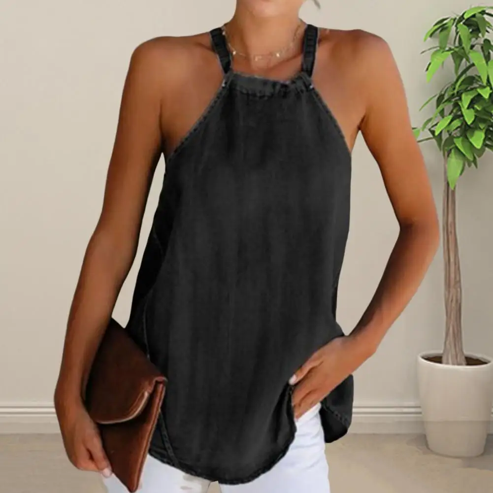 Trendy Women Halter Cami Shirt Spaghetti Straps Womenswear Breathable Summer Ladies Halter Cami Top
Trendy Women Halter Cami Shirt Spaghetti Straps Womenswear Breathable Summer Ladies Halter Cami Top