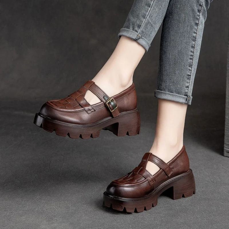 Mary Jane Shoes Women Genuine Leather Pumps Women Handmade Retro Ankle Strap Girls High Heels Brand Leather Shoe For Women Brand
Mary Jane Shoes Women Genuine Leather Pumps Women Handmade Retro Ankle Strap Girls High Heels Brand Leather Shoe For Women Brand