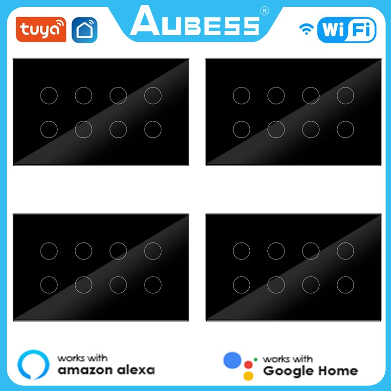AUBESS 8 Gang Tuya Smart Wifi Light Touch Switch Timing Wall Electrical App Voice For Alexa Google Home Smart Life 147*86mm
AUBESS 8 Gang Tuya Smart Wifi Light Touch Switch Timing Wall Electrical App Voice For Alexa Google Home Smart Life 147*86mm