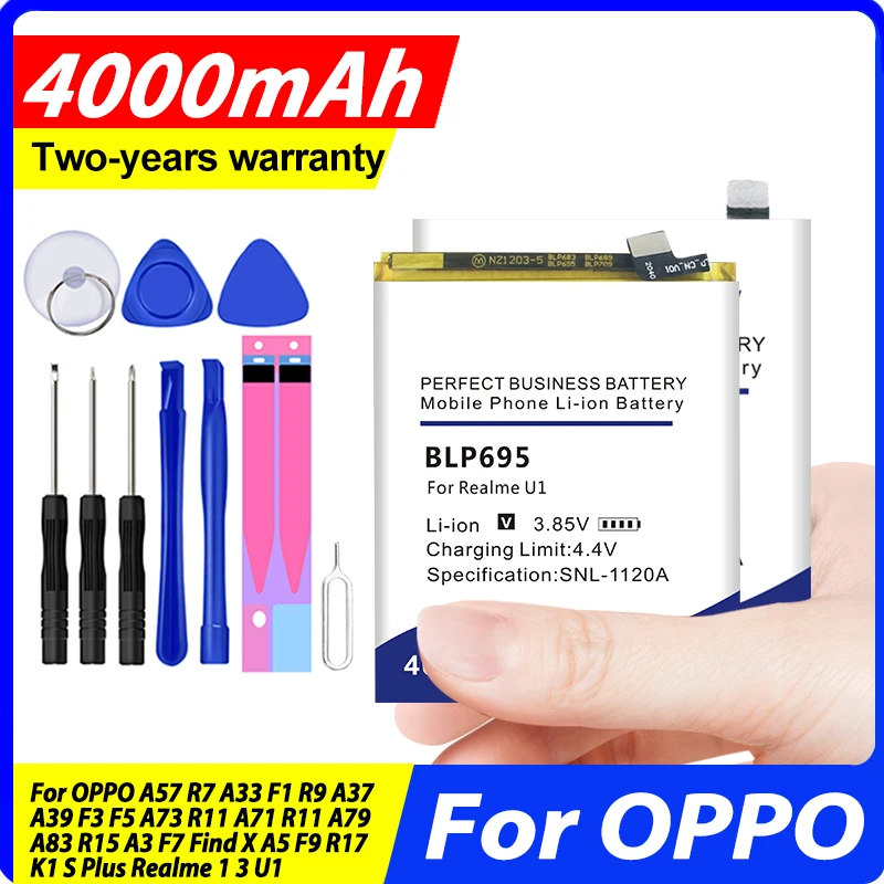 Новый аккумулятор для OPPO Realme 1 3 U1 A57 R7 A33 F1 R9 A37 A39 F3 F5 A73 R11 A71 R11 A79 A83 R15 A3 F7 Find X A5 F9 R17 K1 S Plus
Новый аккумулятор для OPPO Realme 1 3 U1 A57 R7 A33 F1 R9 A37 A39 F3 F5 A73 R11 A71 R11 A79 A83 R15 A3 F7 Find X A5 F9 R17 K1 S Plus