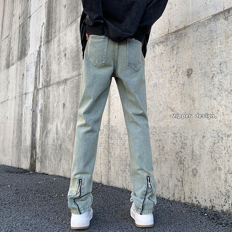 Slim Fit Straight Leg Jeans Mens Fashion Trends Zip Design Streetwear Teenage Blue Denim Flare Pants Large Size Casual Trousers
Slim Fit Straight Leg Jeans Mens Fashion Trends Zip Design Streetwear Teenage Blue Denim Flare Pants Large Size Casual Trousers