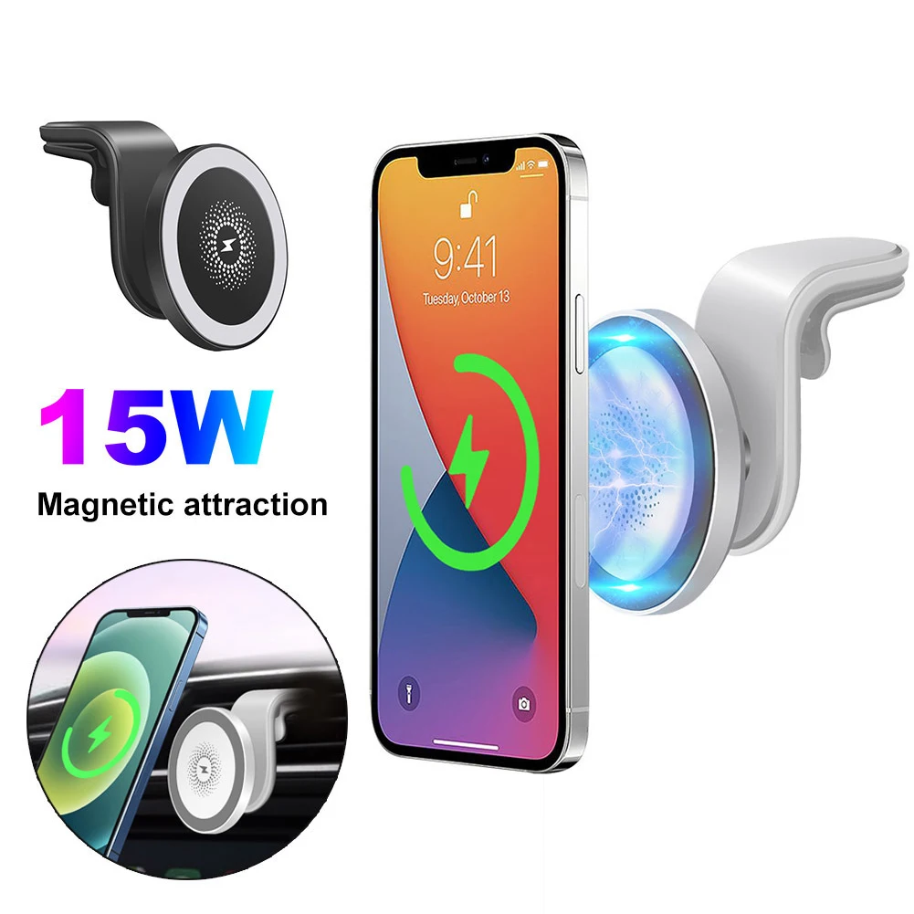 Universal Magnetic Car Wireless Charger Holder 15W Air Outlet Clip Phone Mount Adjustable Bracket Phone Holder for iPhone 12 13
Universal Magnetic Car Wireless Charger Holder 15W Air Outlet Clip Phone Mount Adjustable Bracket Phone Holder for iPhone 12 13