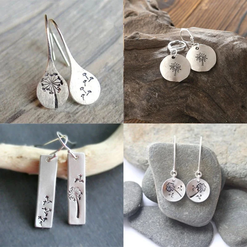 

Simple Silver Color Dandelion Dangle Earrings For Women Engagement Wedding Jewelry Statement Drop Earring Pendientes Bijoux Gift