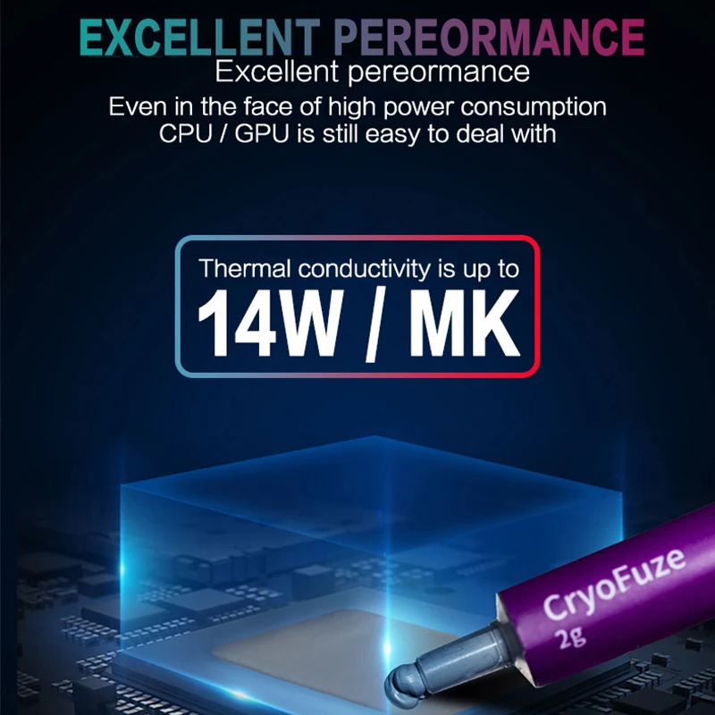 Cooler Master Cryofuze CF14 Nano Computer Thermal Paste 14W/MK For CPU GPU Graphics Card Notebook Heat Hot Conductive Silicone
Cooler Master Cryofuze CF14 Nano Computer Thermal Paste 14W/MK For CPU GPU Graphics Card Notebook Heat Hot Conductive Silicone