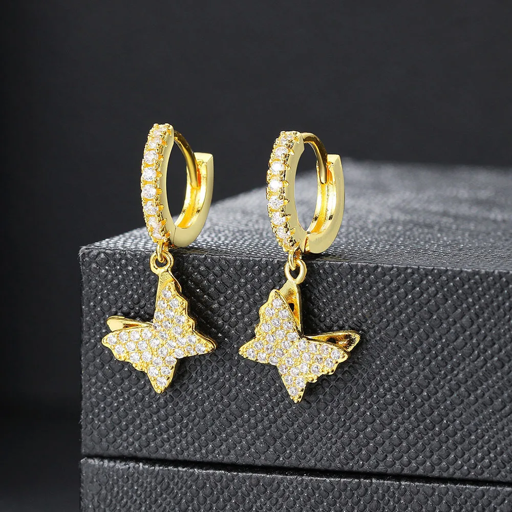 Cubic Zirconia Bling Iced Out Earring Real Gold Plating Butterfly Earrings for Women Fashion Jewelry Korean Stud Earrings Korean
Cubic Zirconia Bling Iced Out Earring Real Gold Plating Butterfly Earrings for Women Fashion Jewelry Korean Stud Earrings Korean