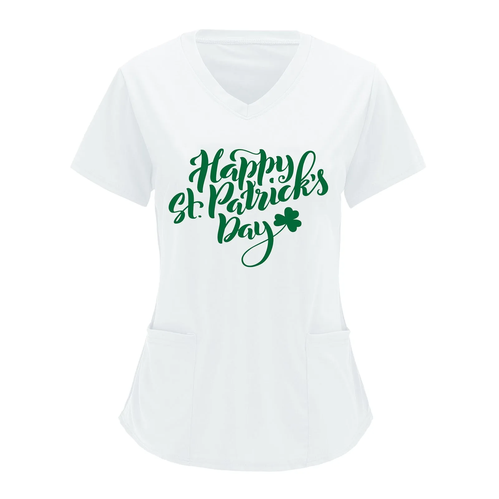 Women St Patricks Day Nurse Uniform Unisex Short Sleeve Letter Printed Solid Tunic Blouse Dentist Clinical Medicals Tops Scrubs
Women St Patricks Day Nurse Uniform Unisex Short Sleeve Letter Printed Solid Tunic Blouse Dentist Clinical Medicals Tops Scrubs