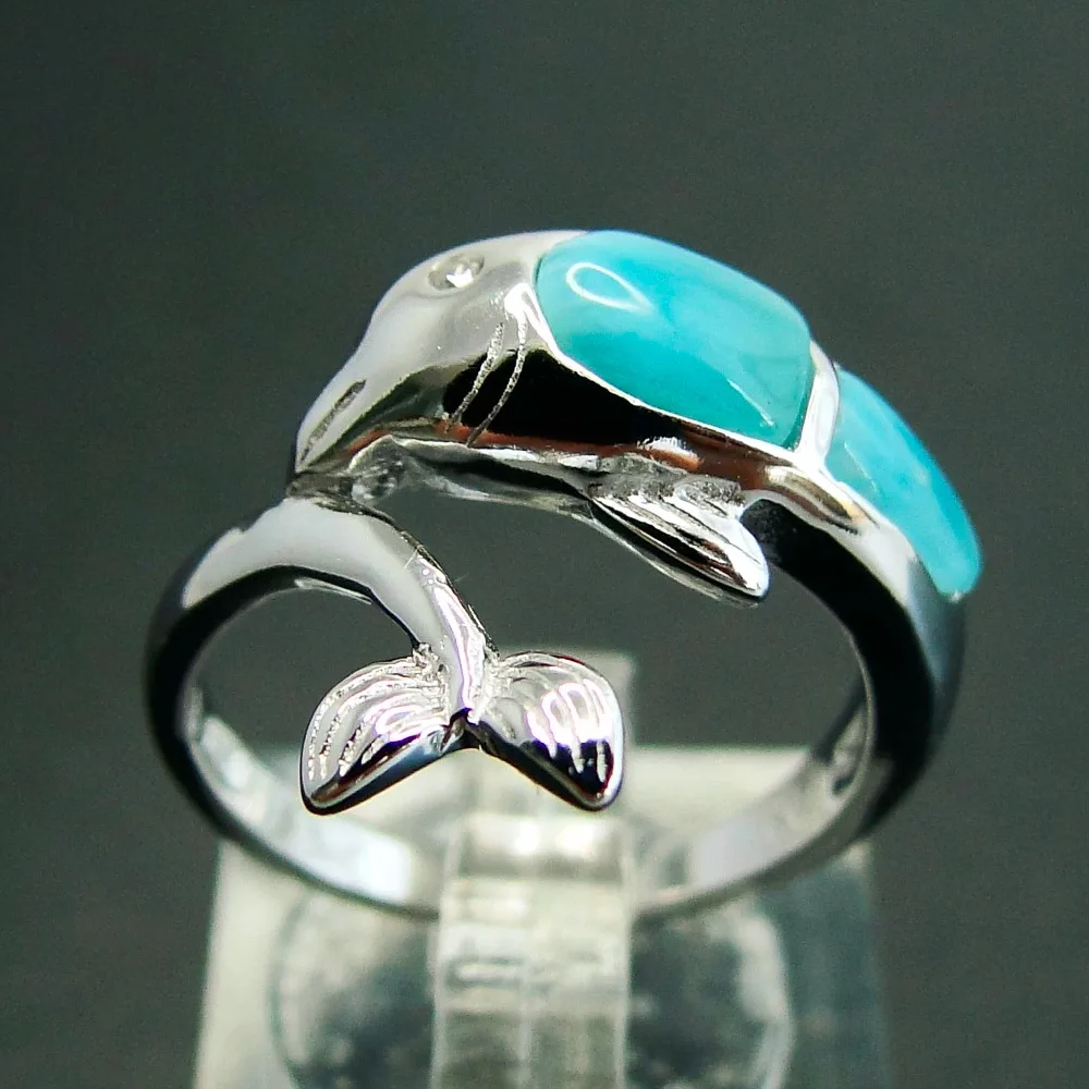 Cute Dolphin Tail Rings Natural Larimar Gemstone Woman Rings In Real 925 Sterling Silver Fine Jewelry
Cute Dolphin Tail Rings Natural Larimar Gemstone Woman Rings In Real 925 Sterling Silver Fine Jewelry