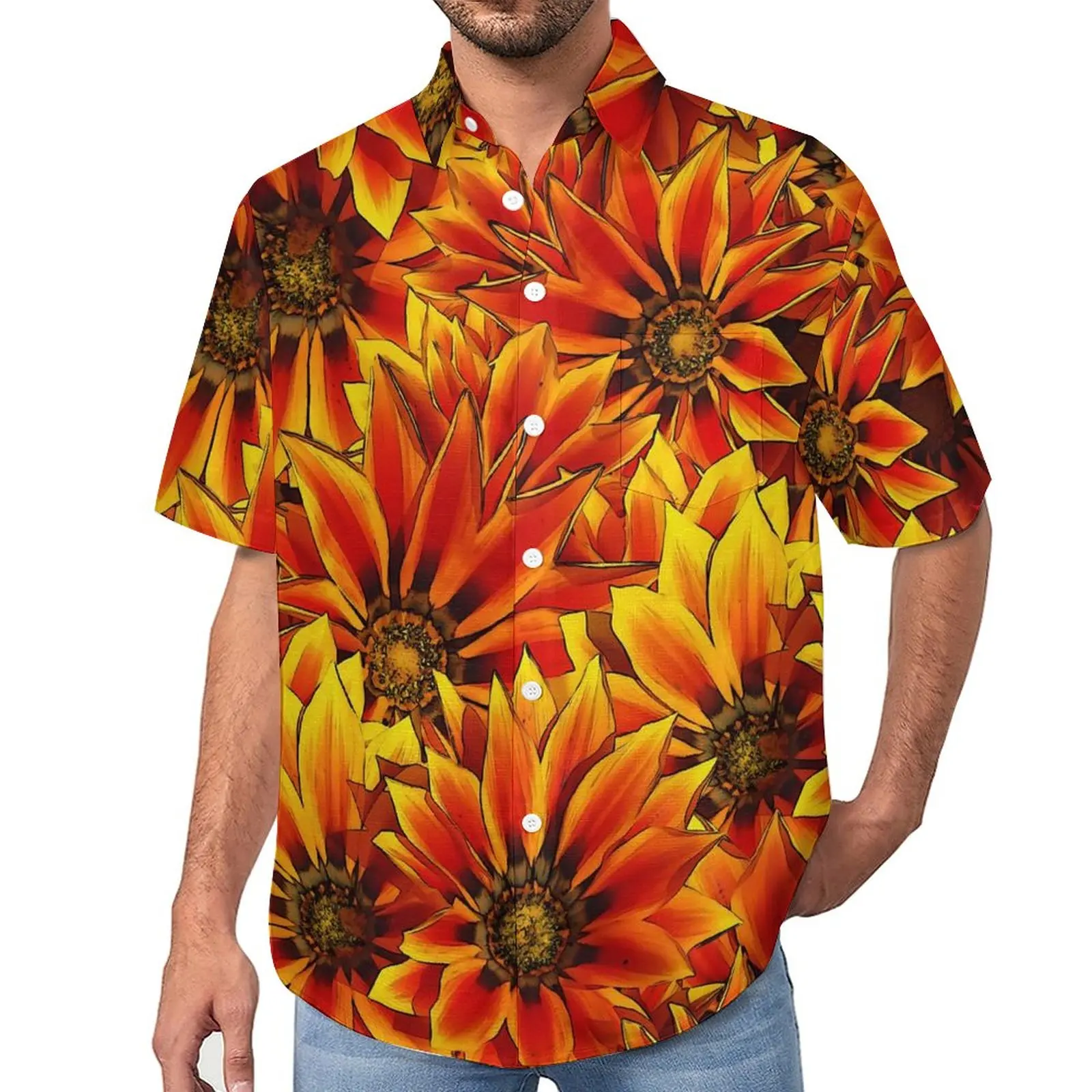 Orange Sunflower Casual Shirt Flowers Print Beach Loose Shirt Hawaiian Novelty Blouses Short Sleeve Design Oversized Top
Orange Sunflower Casual Shirt Flowers Print Beach Loose Shirt Hawaiian Novelty Blouses Short Sleeve Design Oversized Top