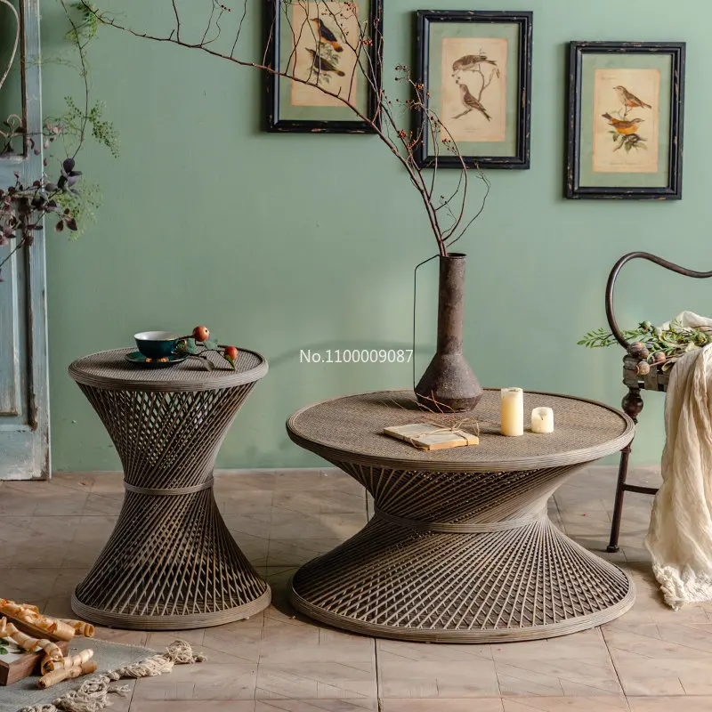 American Retro Rattan Coffee Table Hotel Homestay Creative Art Round Table Living Room Balcony Sofa Side Table escritorios
American Retro Rattan Coffee Table Hotel Homestay Creative Art Round Table Living Room Balcony Sofa Side Table escritorios