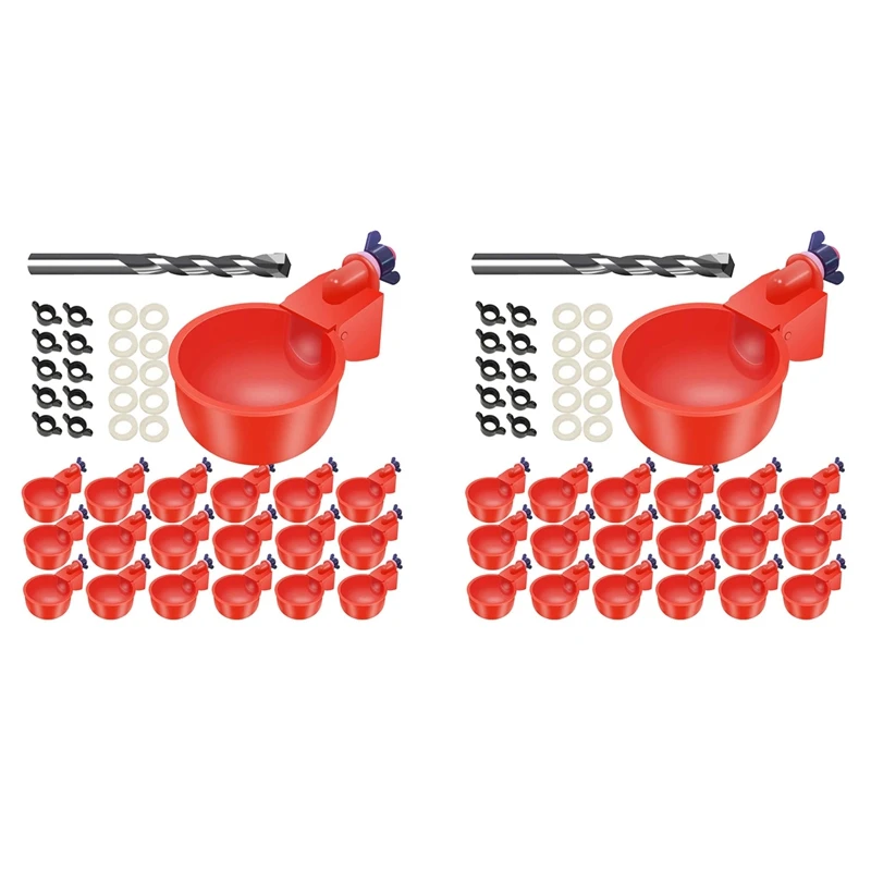 32 Pack Automatic Chicken Waterer Cups Poultry Waterers Poultry Water Feeder Chicken Water Cups With Drill Bit
32 Pack Automatic Chicken Waterer Cups Poultry Waterers Poultry Water Feeder Chicken Water Cups With Drill Bit