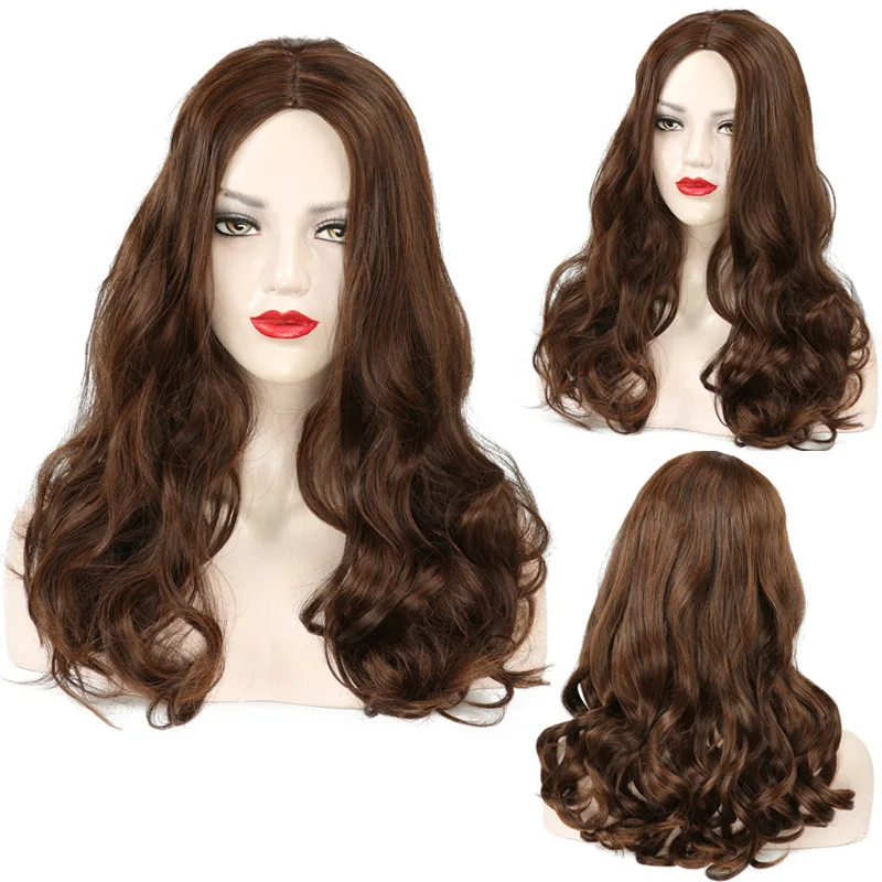 

Cosplay Wig Show Synthetic Long Curly Middle Part Line Blonde Women Hair Costume Carnival Halloween Party Salon Hairpiece