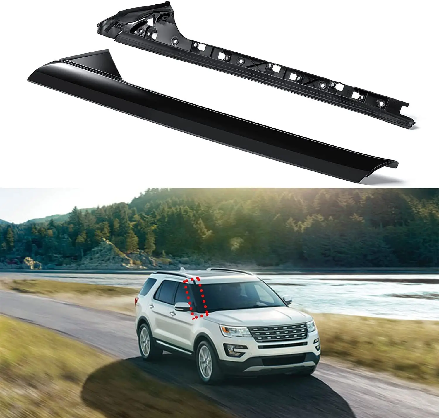 Pair Right Side Windshield A-Pillar Molding Trim Fit For 2011-2019 Ford Explorer 926-451, BB5Z7803136BA
Pair Right Side Windshield A-Pillar Molding Trim Fit For 2011-2019 Ford Explorer 926-451, BB5Z7803136BA
