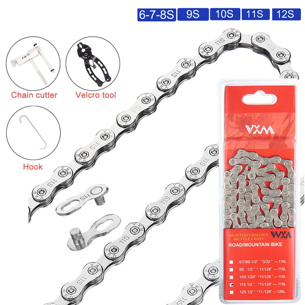 VXM 6/7/8/9/10/11 Speed Bike Chain sets with three tool Road MTB Bicycle Chain 116/118 Links Bike Chain Road Bike Chain
VXM 6/7/8/9/10/11 Speed Bike Chain sets with three tool Road MTB Bicycle Chain 116/118 Links Bike Chain Road Bike Chain
