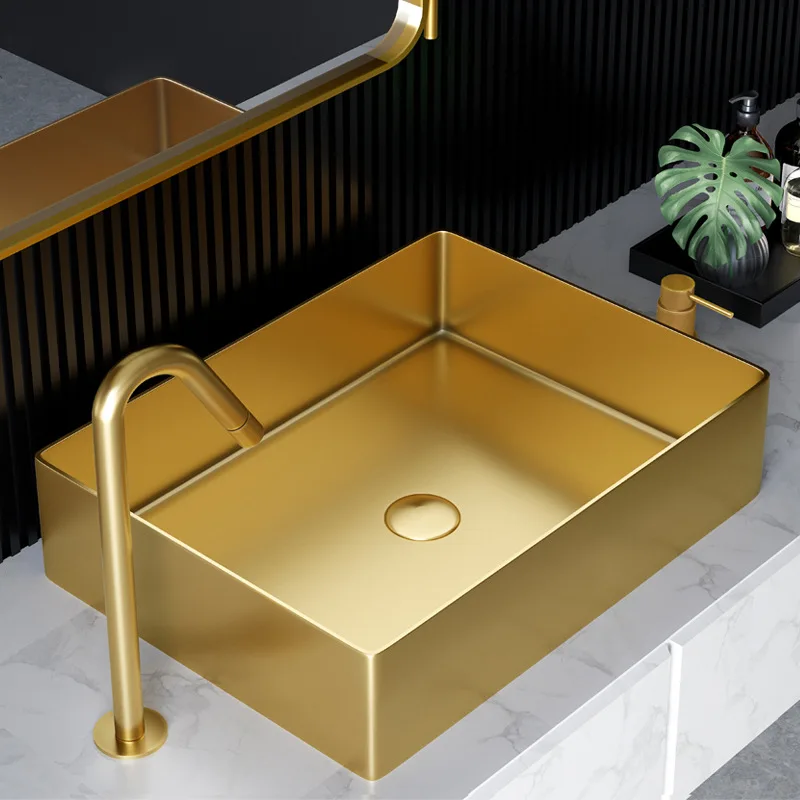 Light Luxury Golden Rectangular Stainless Steel Table Basin Hotel Toilet Wash Basin Single Basin Washbasin Household
Light Luxury Golden Rectangular Stainless Steel Table Basin Hotel Toilet Wash Basin Single Basin Washbasin Household