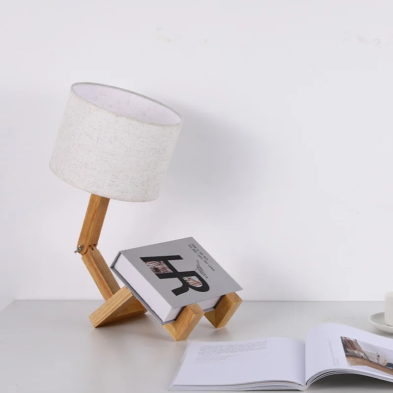 Wooden Robot Shape Creative Desk Lamp Study Fashion Reading Desk Lamp Nordic Indoor Modern Desktop Decoration Night Light 
Wooden Robot Shape Creative Desk Lamp Study Fashion Reading Desk Lamp Nordic Indoor Modern Desktop Decoration Night Light