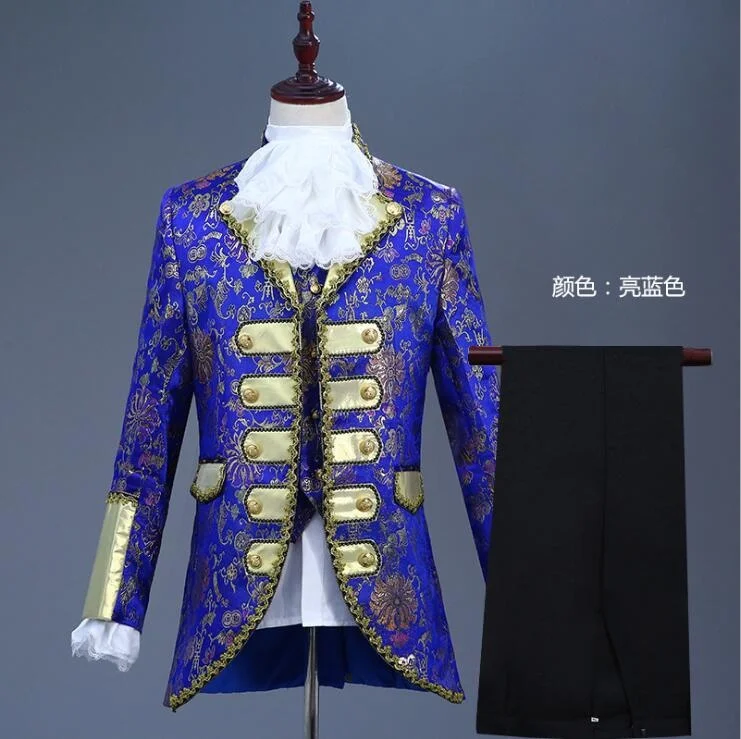 Hot New European Men court dress suit Mens Fashion 3 Pieces Slim Suits Coat Wedding Groom Stage male Singer Performance Blazers
Hot New European Men court dress suit Mens Fashion 3 Pieces Slim Suits Coat Wedding Groom Stage male Singer Performance Blazers