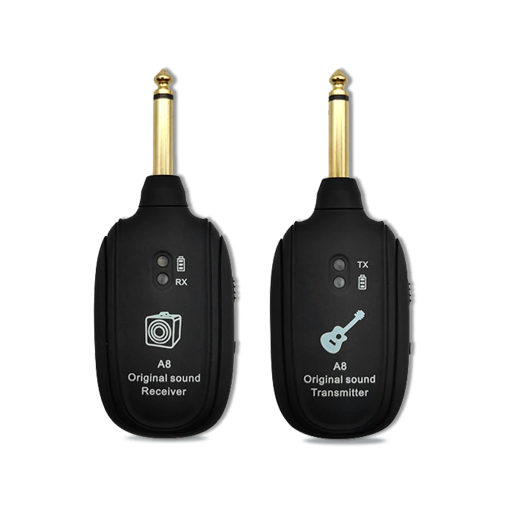 A8 UHF Wireless System Guitar Pickup Audio Transmitter Receiver for Electric Guitar Bass Violin Parts Built-In Rechargeable Batt
A8 UHF Wireless System Guitar Pickup Audio Transmitter Receiver for Electric Guitar Bass Violin Parts Built-In Rechargeable Batt