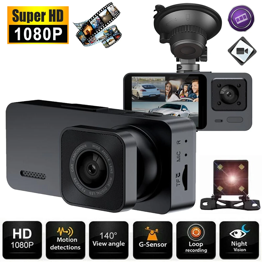 Car Dash Cam Front and Rear Camera Car DVR Camera Video Recorder 1080P HD Night Vision Loop Recording 24h Parking Monitor
Car Dash Cam Front and Rear Camera Car DVR Camera Video Recorder 1080P HD Night Vision Loop Recording 24h Parking Monitor