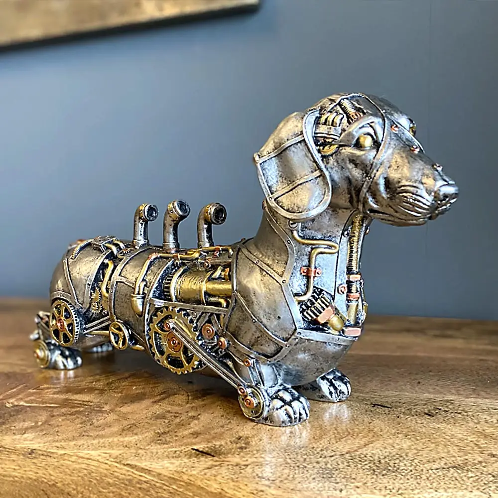 Серебряная Готическая скульптура в стиле стимпанк Daschund для сосисок, художественное украшение, домашний декор, аксессуары для гостиной, нов...
Серебряная Готическая скульптура в стиле стимпанк Daschund для сосисок, художественное украшение, домашний декор, аксессуары для гостиной, нов...