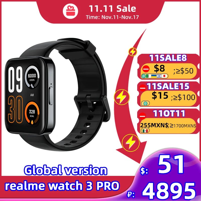 Global Version Realme Watch 3 Pro Smart Watch 1.78'' AMOLED Display Blood Oxygen Heart Rate Monitoring GPS Bluetooth SmartWatch
Global Version Realme Watch 3 Pro Smart Watch 1.78'' AMOLED Display Blood Oxygen Heart Rate Monitoring GPS Bluetooth SmartWatch