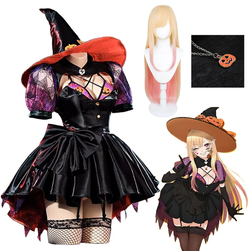 Anime Kitagawa Marin Cosplay My Dress Up Darling Cosplay Costume Witch Dress Uniform Pumpkin Hat Wig Halloween Party Clothing
Anime Kitagawa Marin Cosplay My Dress Up Darling Cosplay Costume Witch Dress Uniform Pumpkin Hat Wig Halloween Party Clothing