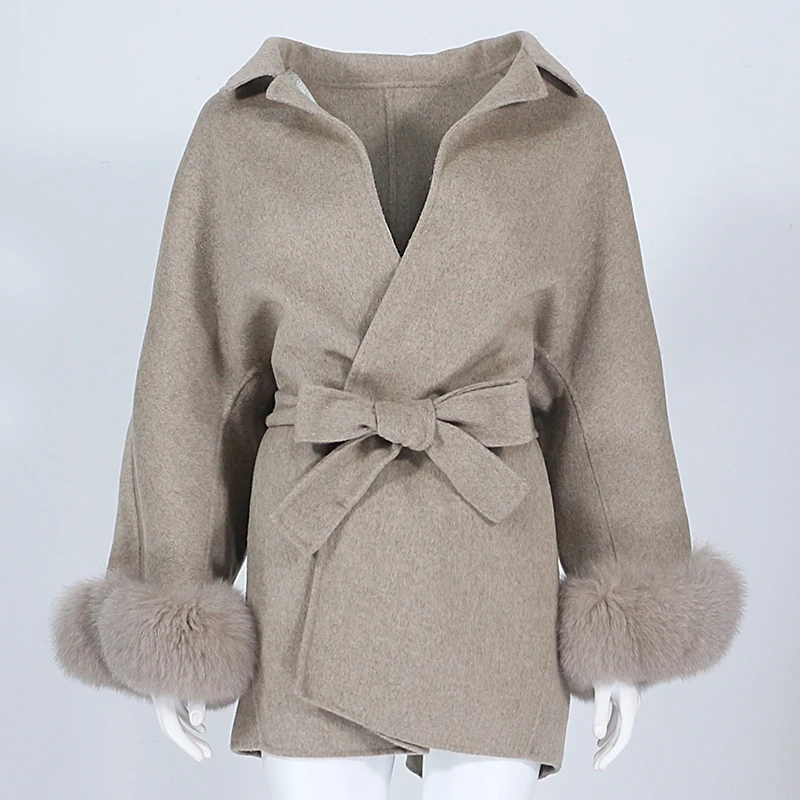 Aoottii 2022 Real Fur Coat Winter Jacket Women Natural Fox Fur Cuffs Belt Cashmere Wool Woolen Loose Ladies Outerwear Streetwear
Aoottii 2022 Real Fur Coat Winter Jacket Women Natural Fox Fur Cuffs Belt Cashmere Wool Woolen Loose Ladies Outerwear Streetwear