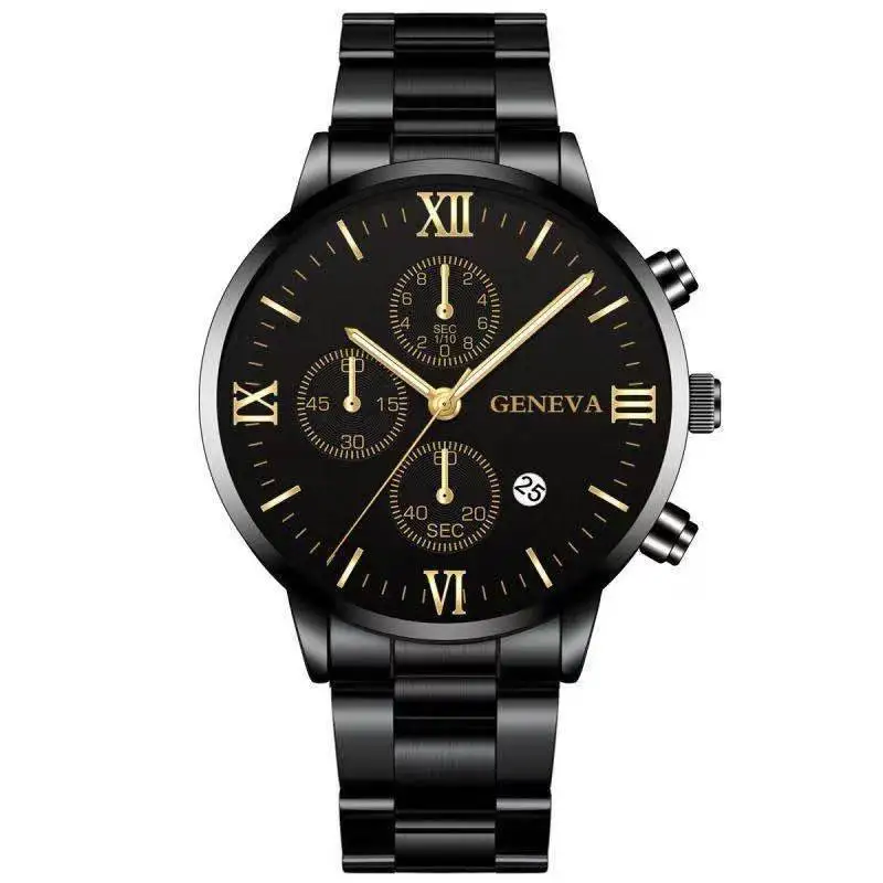 Large Dial Men's Calendar Steel Strap Watch Fake Three-eye Calendar Quartz Men's Alloy Business Watch Sports Watches
Large Dial Men's Calendar Steel Strap Watch Fake Three-eye Calendar Quartz Men's Alloy Business Watch Sports Watches