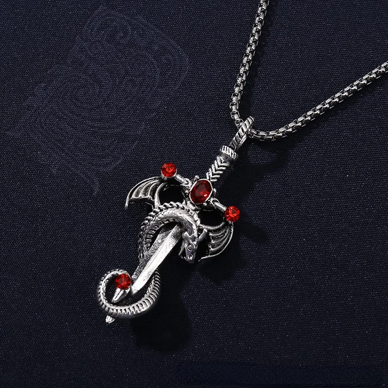 Personality Goth Punk Ajatar Cross Sword Pendant Necklace Dragon Chain Neck for Men Women Party Jewelry Accessories
Personality Goth Punk Ajatar Cross Sword Pendant Necklace Dragon Chain Neck for Men Women Party Jewelry Accessories