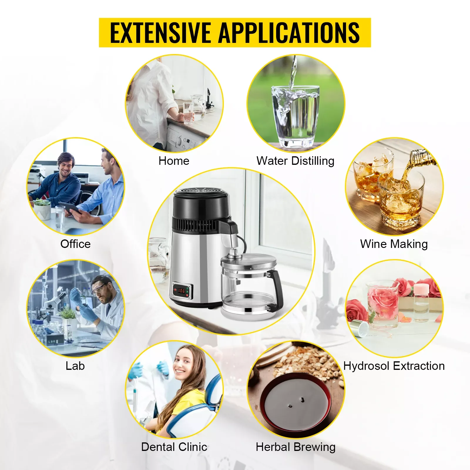VEVOR 4L Pure Water Distiller Dental Distilled Water Filter Electric Distillation Purifier Water Bottle for Offices Home Use
VEVOR 4L Pure Water Distiller Dental Distilled Water Filter Electric Distillation Purifier Water Bottle for Offices Home Use