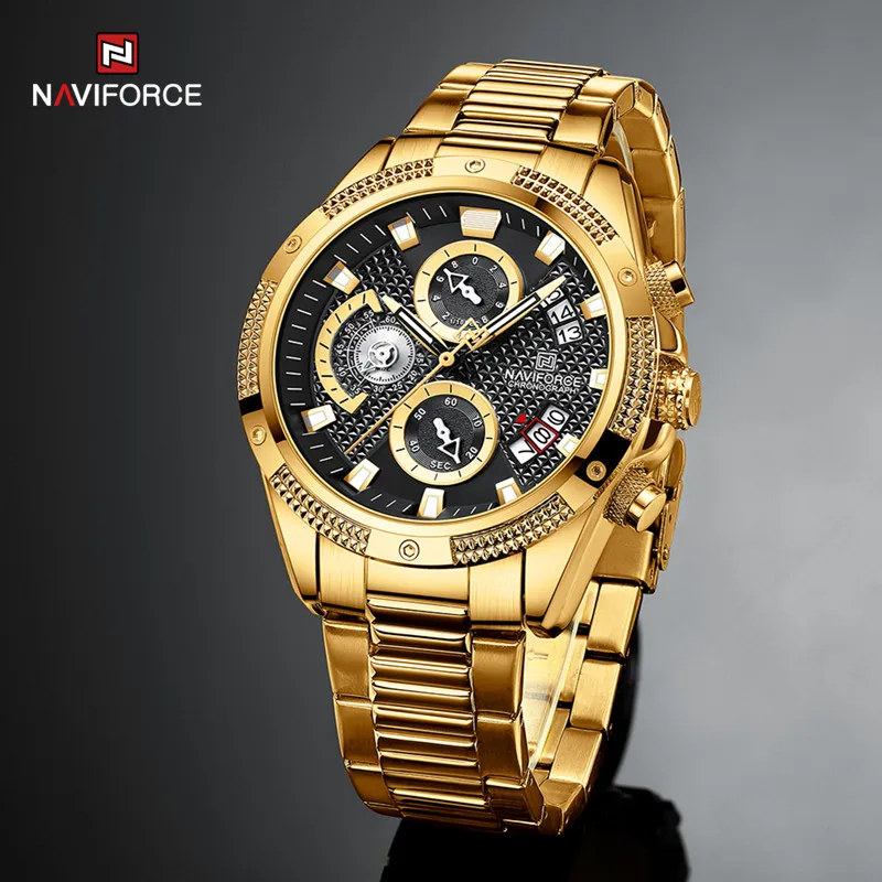 Часы NAVIFORCE Мужские кварцевые, модные многофункциональные водонепроницаемые наручные, с браслетом из нержавеющей стали
Часы NAVIFORCE Мужские кварцевые, модные многофункциональные водонепроницаемые наручные, с браслетом из нержавеющей стали