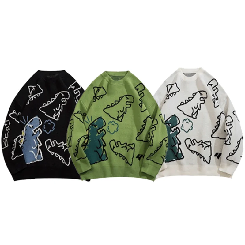 Casual Couple O-Neck Vintage Sweaters Harajuku Fashion Knitted Hip Hop Streetwear Dinosaur Cartoon Pullover Oversize Sweater Men
Casual Couple O-Neck Vintage Sweaters Harajuku Fashion Knitted Hip Hop Streetwear Dinosaur Cartoon Pullover Oversize Sweater Men