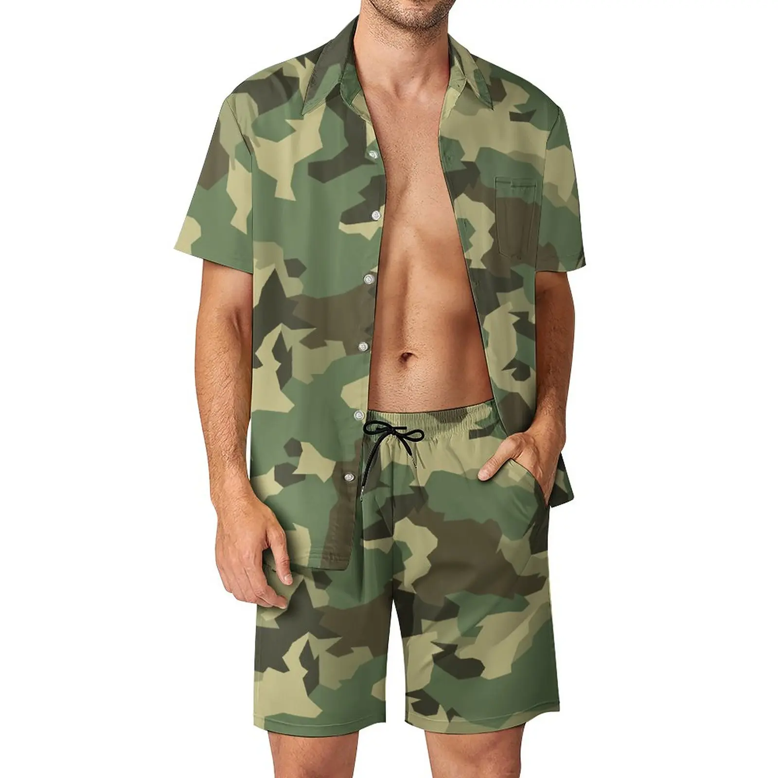 Classic Camo Men Sets Camouflage Military Design Army Fashion Casual Shirt Set Short Sleeve Pattern Shorts Summer Beach Suit
Classic Camo Men Sets Camouflage Military Design Army Fashion Casual Shirt Set Short Sleeve Pattern Shorts Summer Beach Suit